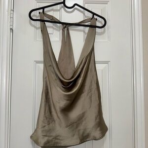 Zara Chic Beige Halter Tank Top